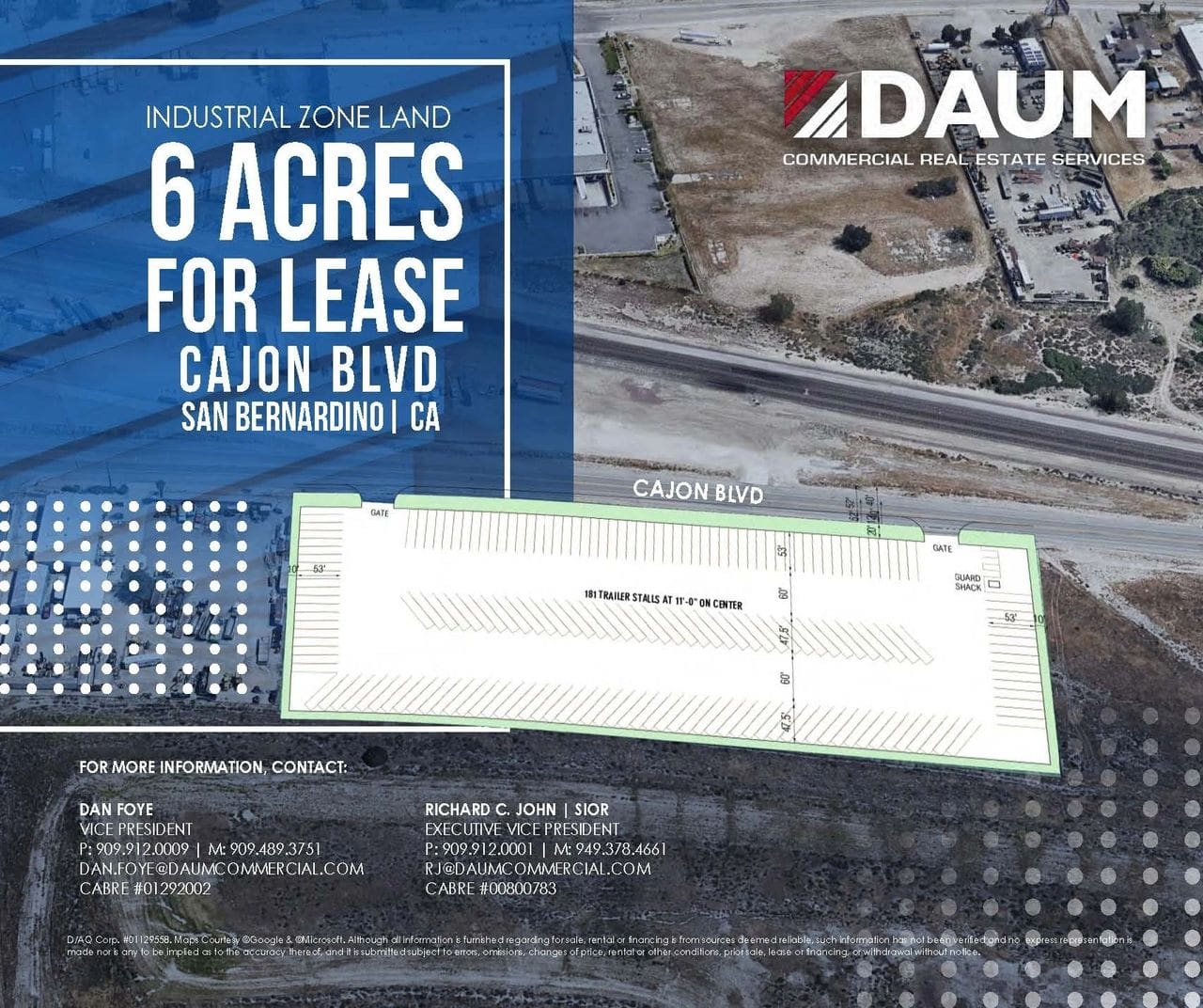 A map of industrial zone land with the text " industrial zone land 6 acres for lease cajon blvd san diego, ca."