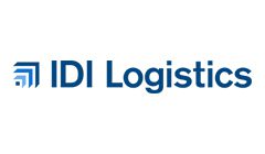 A blue and white logo of the company idlogistic.